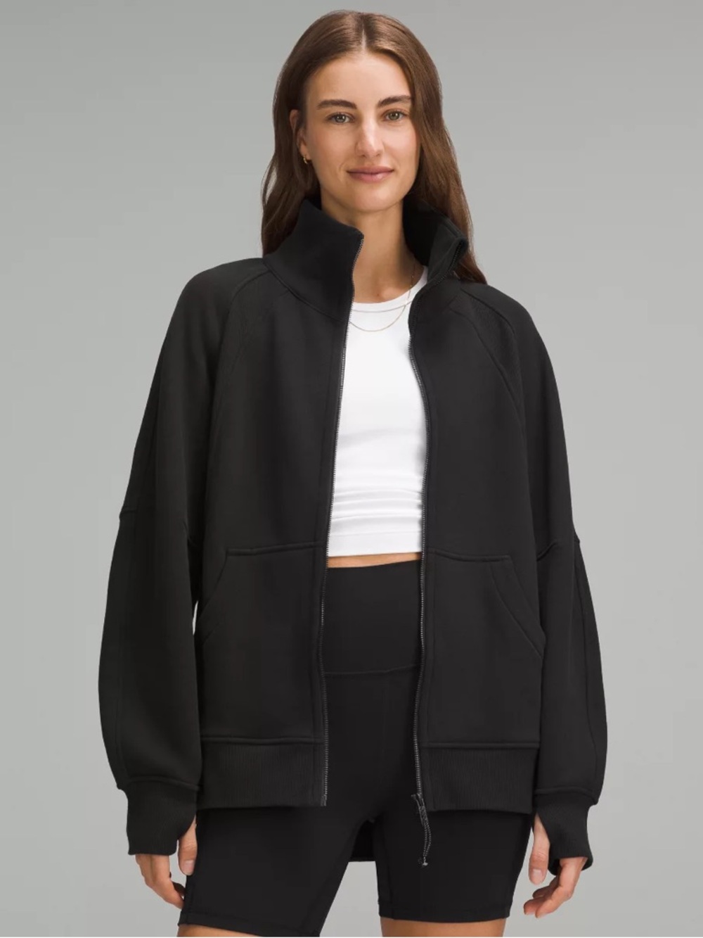 Lululemon scuba funnel neck full zip in black size xs/s